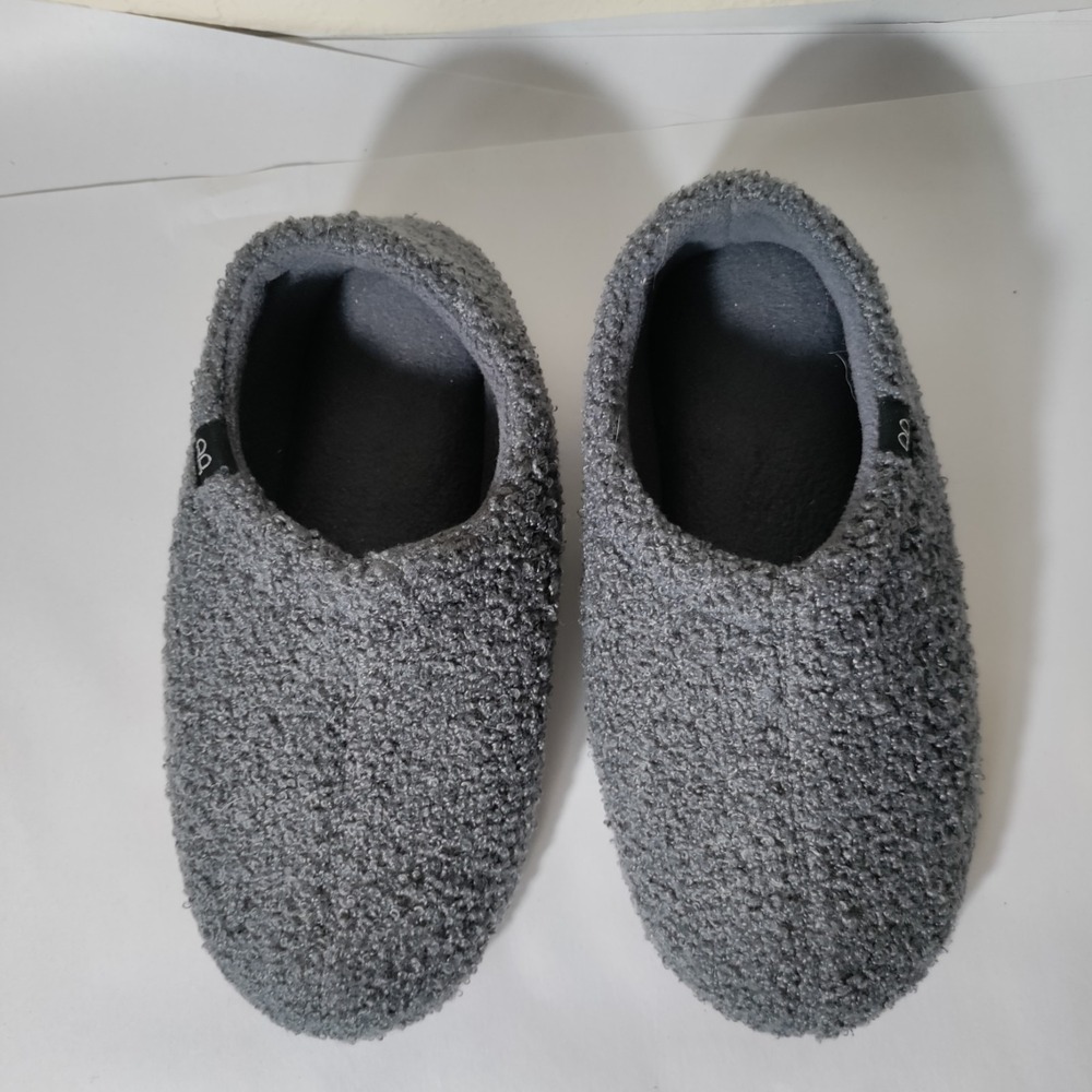 HomeTop Fleece Gray Comfortable Warm Women Slippers Large 9/10